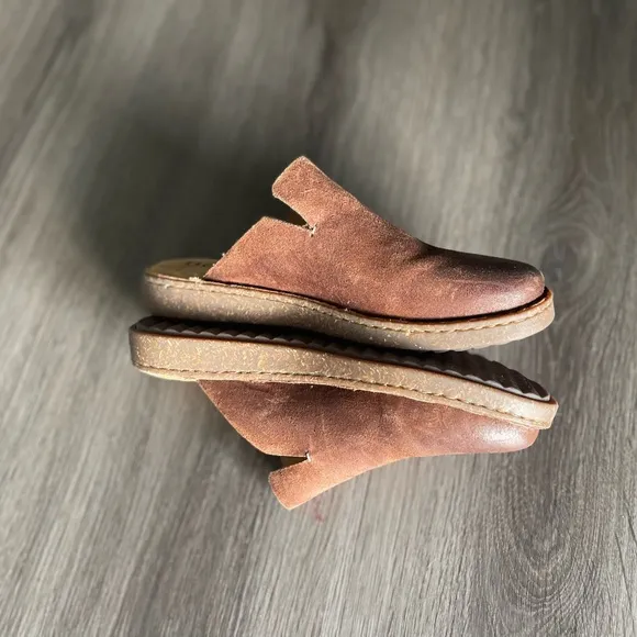 Born Selina Leather Distressed Slip On Mule Shoes