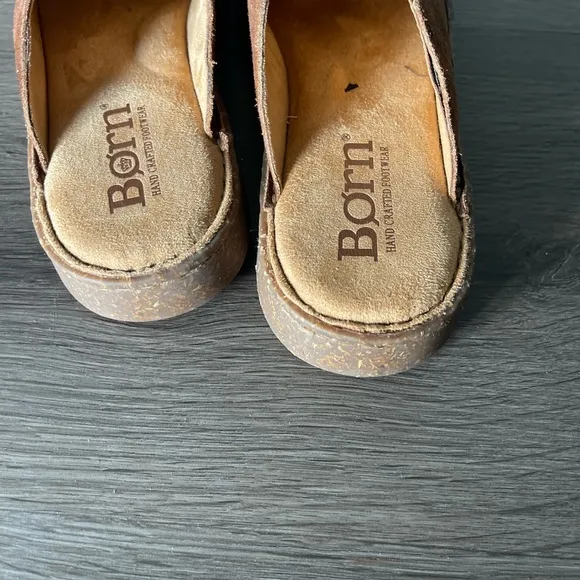 Born Selina Leather Distressed Slip On Mule Shoes