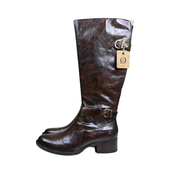 Born Womens 6.5 Gibb Knee High Leather Riding Boot in Brown NEW