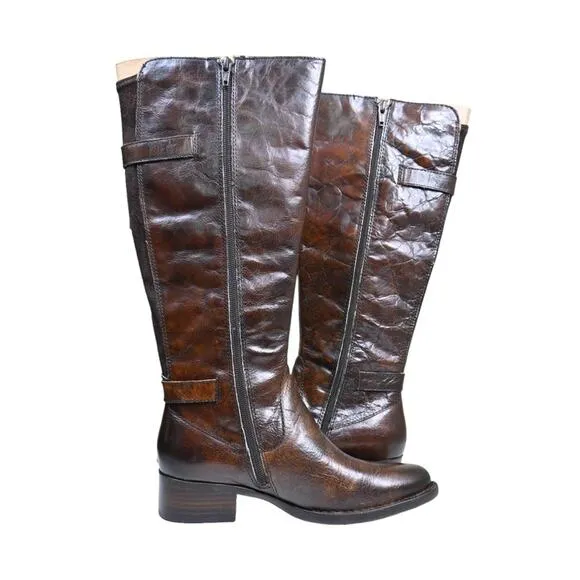 Born Womens 6.5 Gibb Knee High Leather Riding Boot in Brown NEW