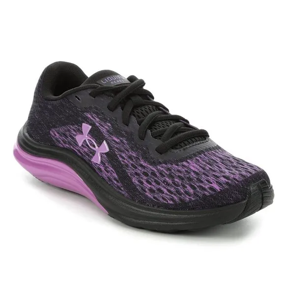 💜BOXED💜 WOMENS UNDER ARMOUR LIQUIFY REBEL RUNNING SHOES 6.5  BLK/PURPLE
