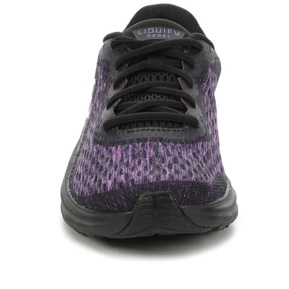 💜BOXED💜 WOMENS UNDER ARMOUR LIQUIFY REBEL RUNNING SHOES 6.5  BLK/PURPLE