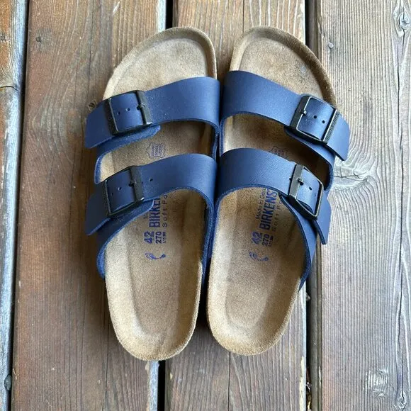 Brand New Birkenstock Navy Blue Two Buckle Arizona in Unisex 42 - Women's 11