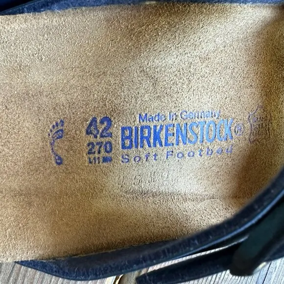 Brand New Birkenstock Navy Blue Two Buckle Arizona in Unisex 42 - Women's 11