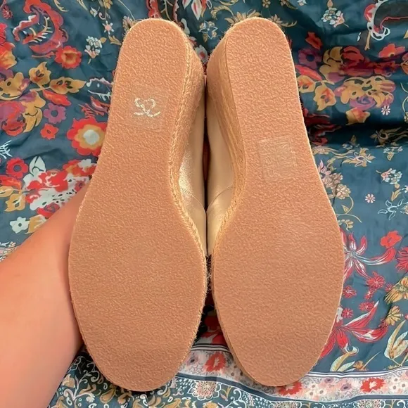Brand New Jack Rogers Genuine Leather Palmer Crisscross Espadrille Wedge Sandals