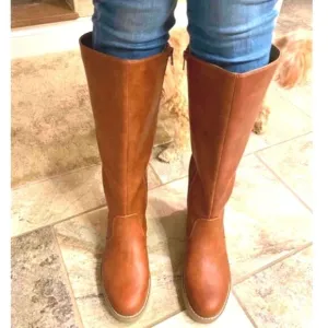 BRAND new Cognac Tall riding boots
