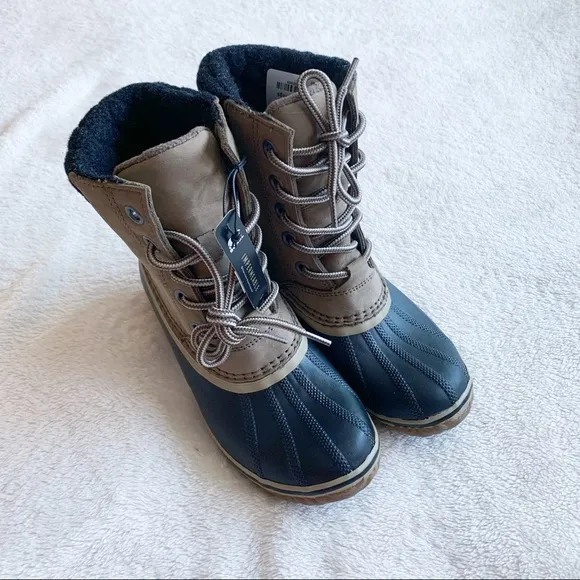 BrandNew Sorel Slimback II Waterproof Laceup Boots Gray &amp; Black US7 or Eu38