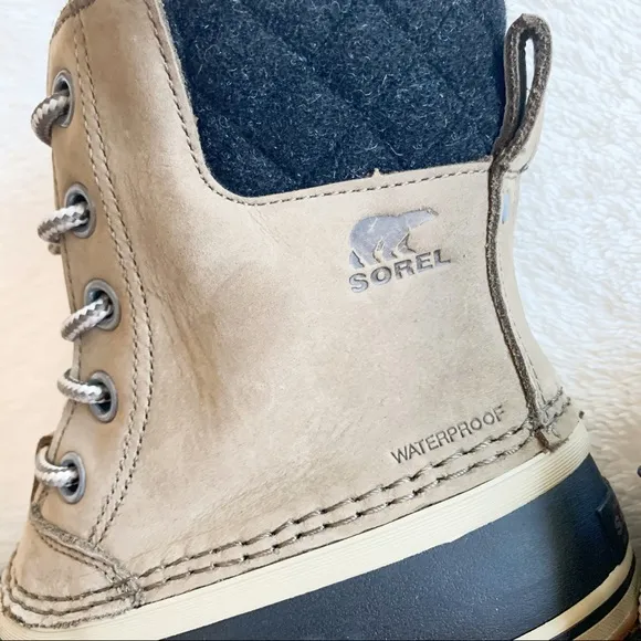 BrandNew Sorel Slimback II Waterproof Laceup Boots Gray &amp; Black US7 or Eu38