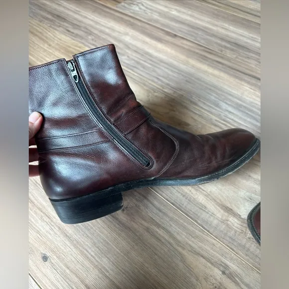 Breather Wright Arch Preserver Boots Mens Size 9.5D Burgundy Brown Zip