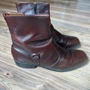 Breather Wright Arch Preserver Boots Mens Size 9.5D Burgundy Brown Zip