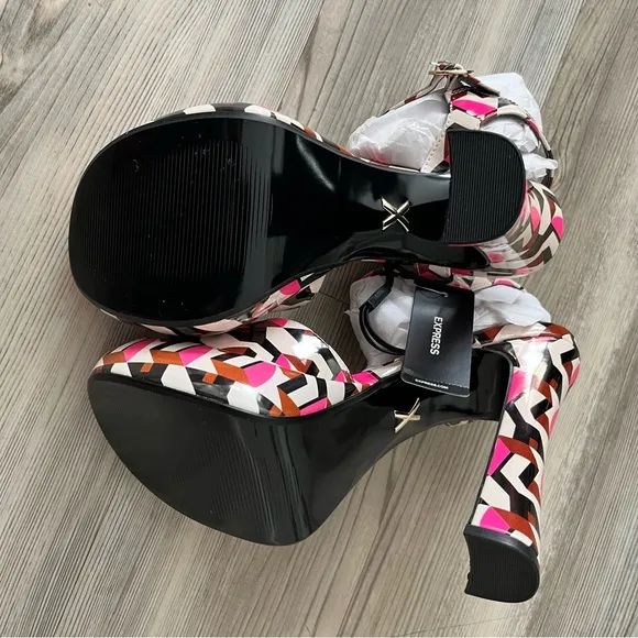 Brian Atwood x Express GeoPlatform Heeled Sandals