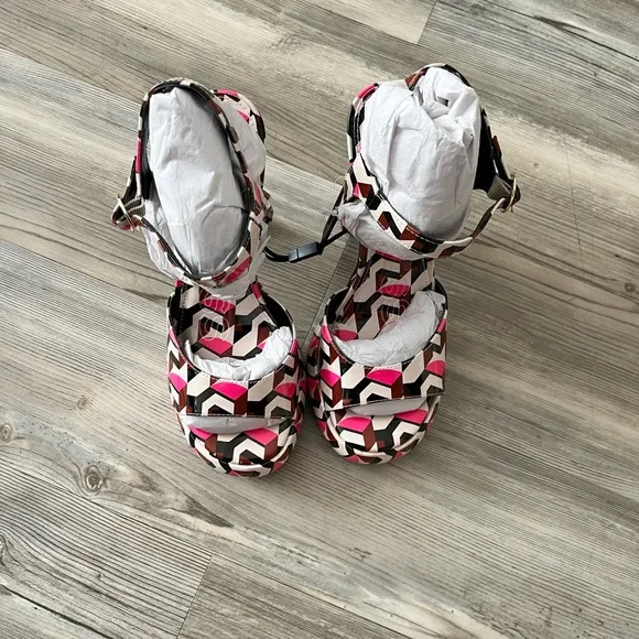 Brian Atwood x Express GeoPlatform Heeled Sandals