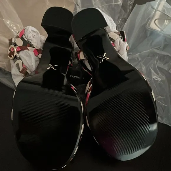 Brian Atwood x Express GeoPlatform Heeled Sandals