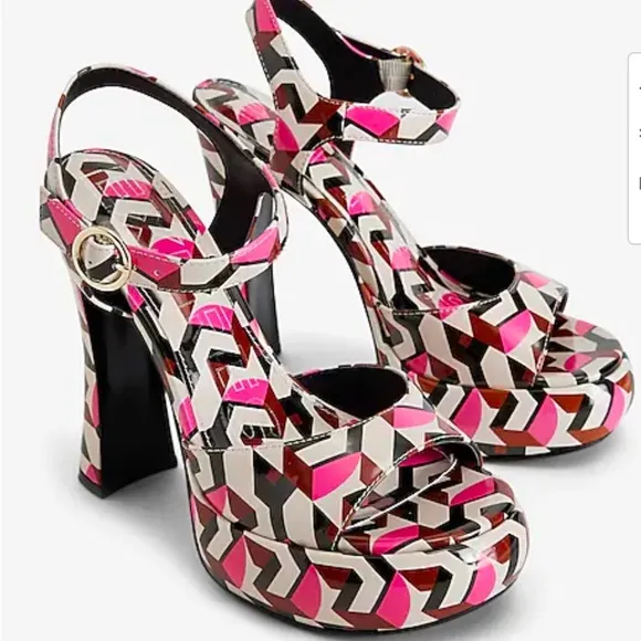 Brian Atwood x Express GeoPlatform Heeled Sandals