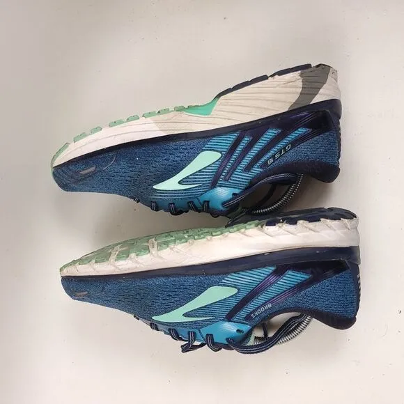 Brooks Adrenaline GTS 18 Blue Teal Mint Athletic Sneakers running Shoes Size 9.5