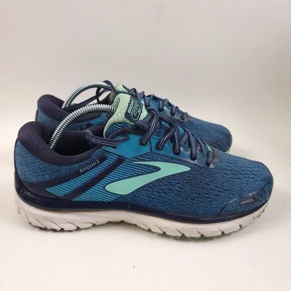 Brooks Adrenaline GTS 18 Blue Teal Mint Athletic Sneakers running Shoes Size 9.5
