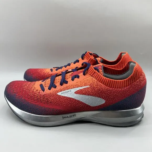 Brooks Levitate 2 Running Sneakers Men Size 11.5 D Red Orange Comfort Low Shoes
