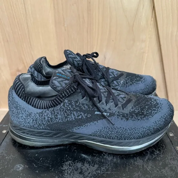 Brooks Men's Bedlam Running Shoes Size 11 Black Ebony Blue Mens Sneakers
