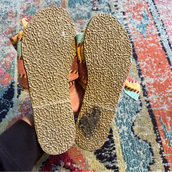 Brother Vellies Slides Multicolored Bow Handmade Leather Summer Size 9