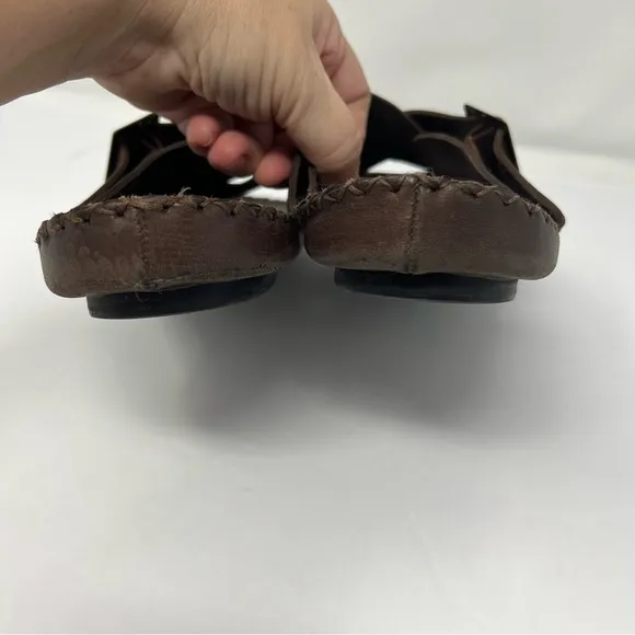 Brown Hush puppies, slip on sandals, HPO flex, men's size 9, foot comfort