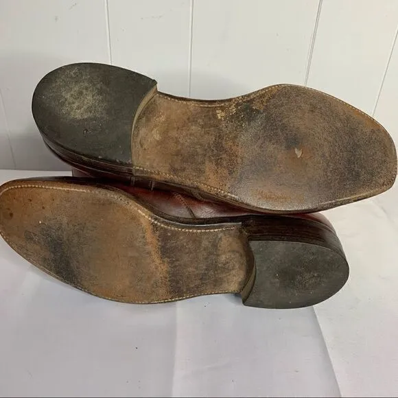 Brown Leather Ankle Boots Wright Harness Arch Preserver Sz 9 EEE