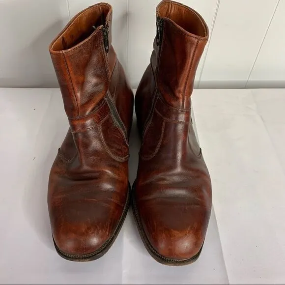 Brown Leather Ankle Boots Wright Harness Arch Preserver Sz 9 EEE