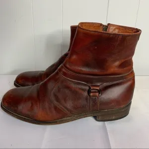 Brown Leather Ankle Boots Wright Harness Arch Preserver Sz 9 EEE