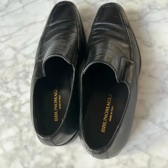 Bruno Magli Men’s 8 - Raging Leather Slip On Shoes - made in italy  (MO1189)