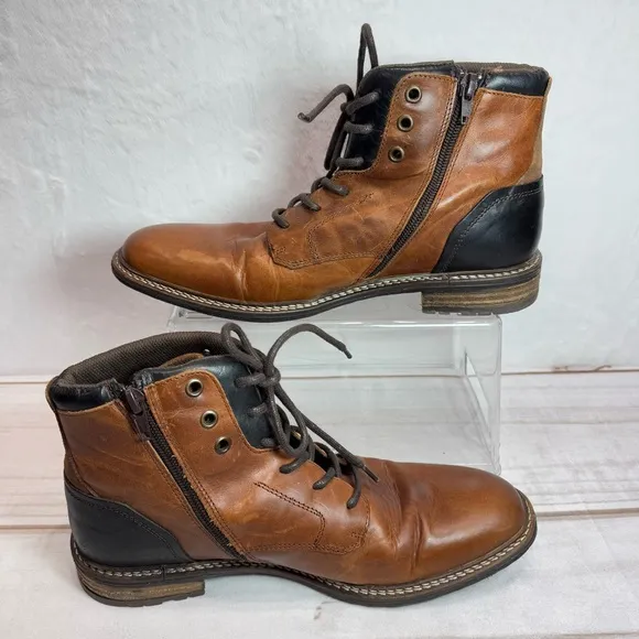 Bull Boxer Biltmore Men’s Brown &amp; Black Genuine Leather Ankle Boots