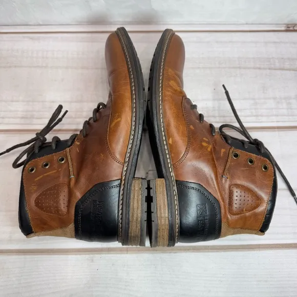 Bull Boxer Biltmore Men’s Brown &amp; Black Genuine Leather Ankle Boots