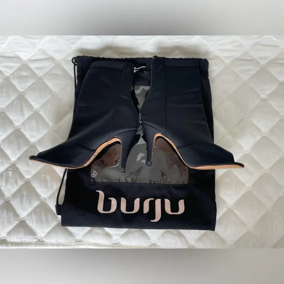 Burju Open Toe Stretch Lycra Sock Ankle Boots