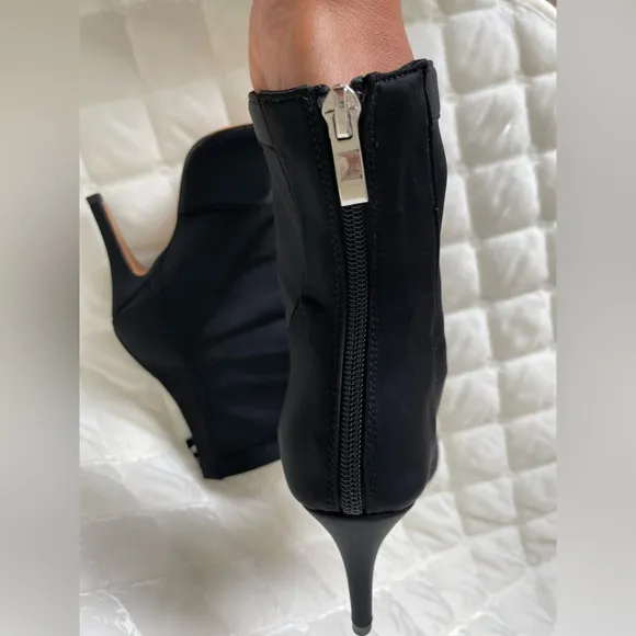 Burju Open Toe Stretch Lycra Sock Ankle Boots