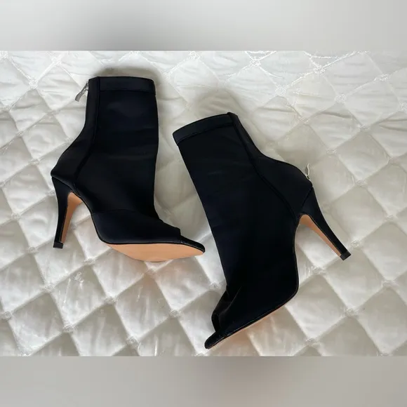 Burju Open Toe Stretch Lycra Sock Ankle Boots