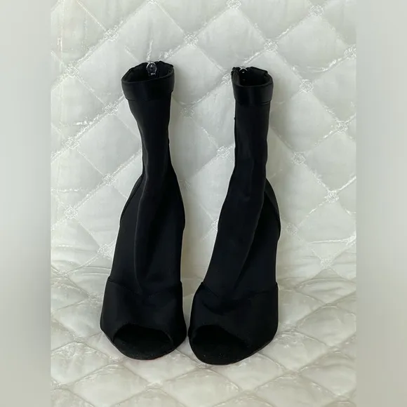 Burju Open Toe Stretch Lycra Sock Ankle Boots