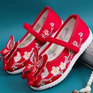 Butterfly 3D Embroidered Kids' Shoes | Floral Traditional Sandals #1024