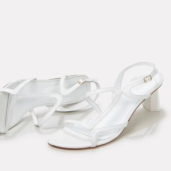 by FAR Brigette Optic White Strappy Heeled Sandals - Size 8.5