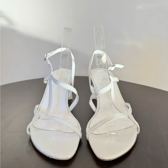 by FAR Brigette Optic White Strappy Heeled Sandals - Size 8.5