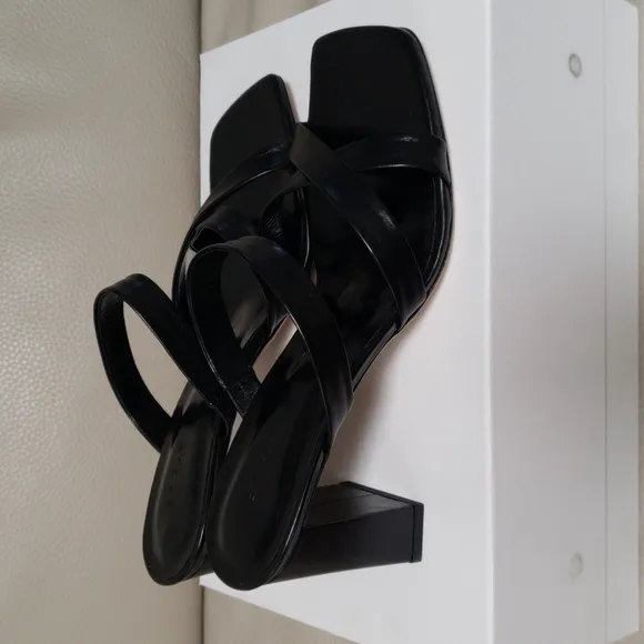 BY FAR LENY SLIDE LEATHER SANDALS SIZE 39