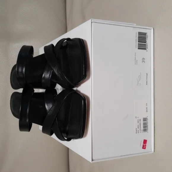 BY FAR LENY SLIDE LEATHER SANDALS SIZE 39
