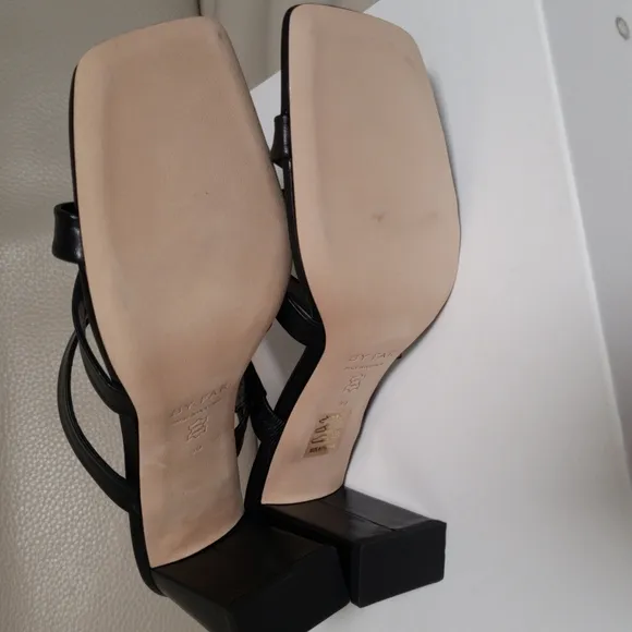 BY FAR LENY SLIDE LEATHER SANDALS SIZE 39