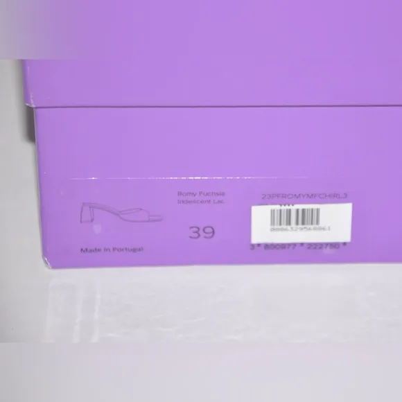 BY FAR Romy Fuscia Square Toe Block Heel Sandals Slide Shoe EU 39 US 9 MSRP $380
