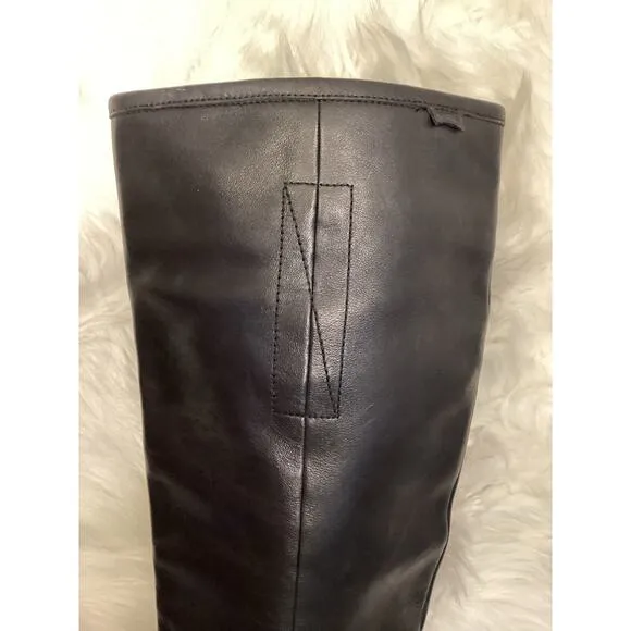 Camper Black Leather Rubber Suede Platform 16&quot; Knee High Heel Boots 41 10 Great!