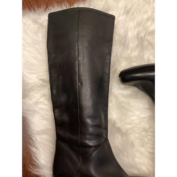 Camper Black Leather Rubber Suede Platform 16&quot; Knee High Heel Boots 41 10 Great!
