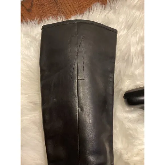 Camper Black Leather Rubber Suede Platform 16&quot; Knee High Heel Boots 41 10 Great!