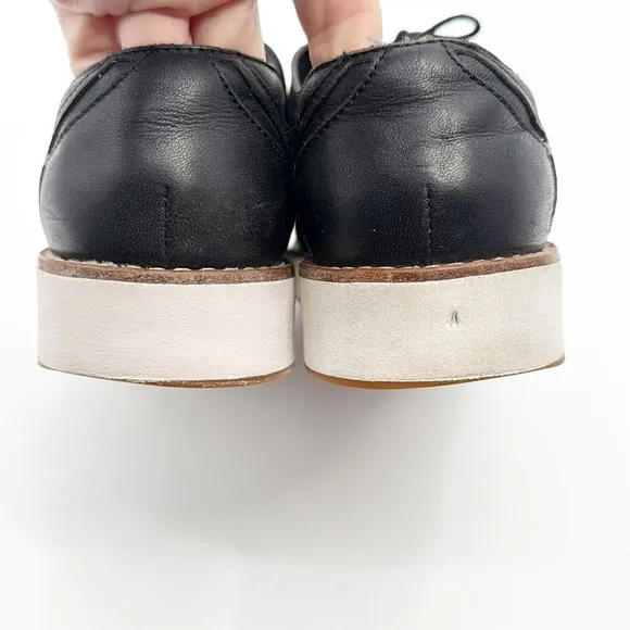 Camper Nepomuk oxfords black leather lace up platform shoes size 38 7.5