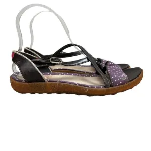 Camper Sandals Brown Leather Cross‎ Straps Floral Print Women Size 7