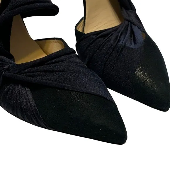Capitini Black Suede High Heel Sandals Stiletto Stretch Ankle Strap 38.5 US 8