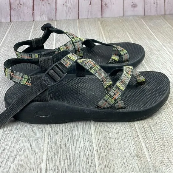 Chaco Green Plaid Toe Loop Sandals Classic Men's 13