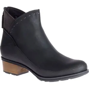 CHACO WOMEN’s CATALUNA BLACK ANKLE BOOTS bamboo heel,side zip tassled comfy 8.5