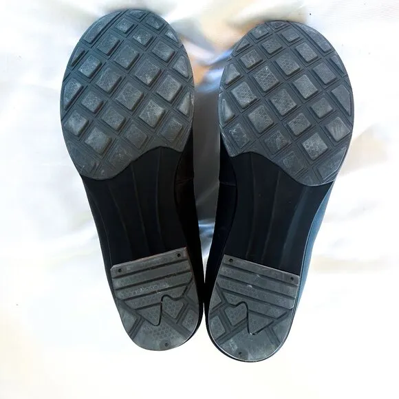 CHACO WOMEN’s CATALUNA BLACK ANKLE BOOTS bamboo heel,side zip tassled comfy 8.5